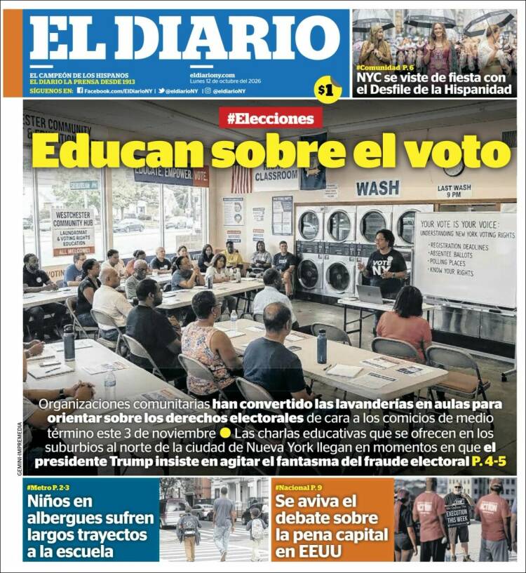 Portada de El Diario NY (USA)