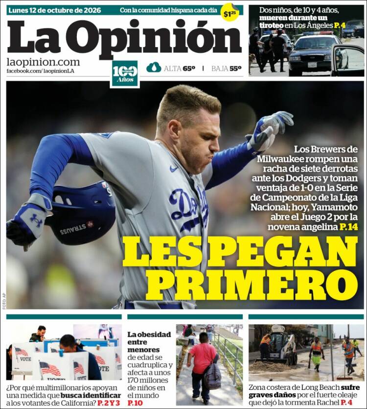 Portada de La Opinión (USA)
