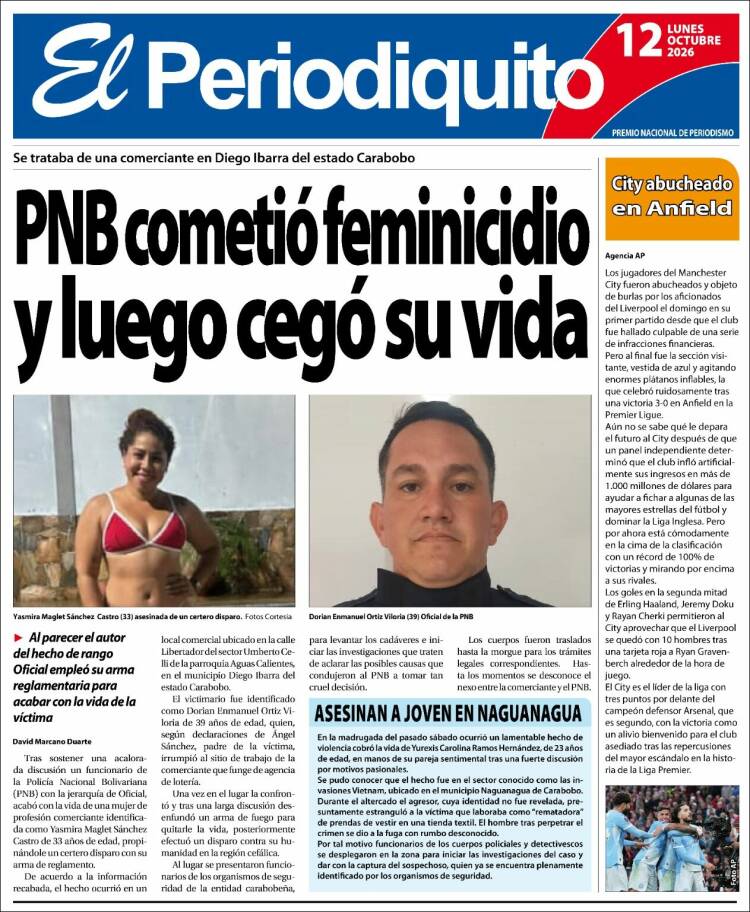 Portada de Periodiquito de Aragua (Venezuela)