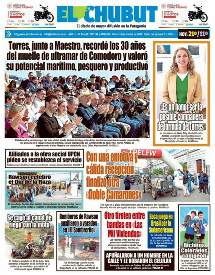 Portada de El Chubut (Argentina)