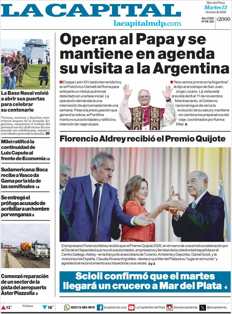 Portada de Diario La Capital - Mar del Plata (Argentina)