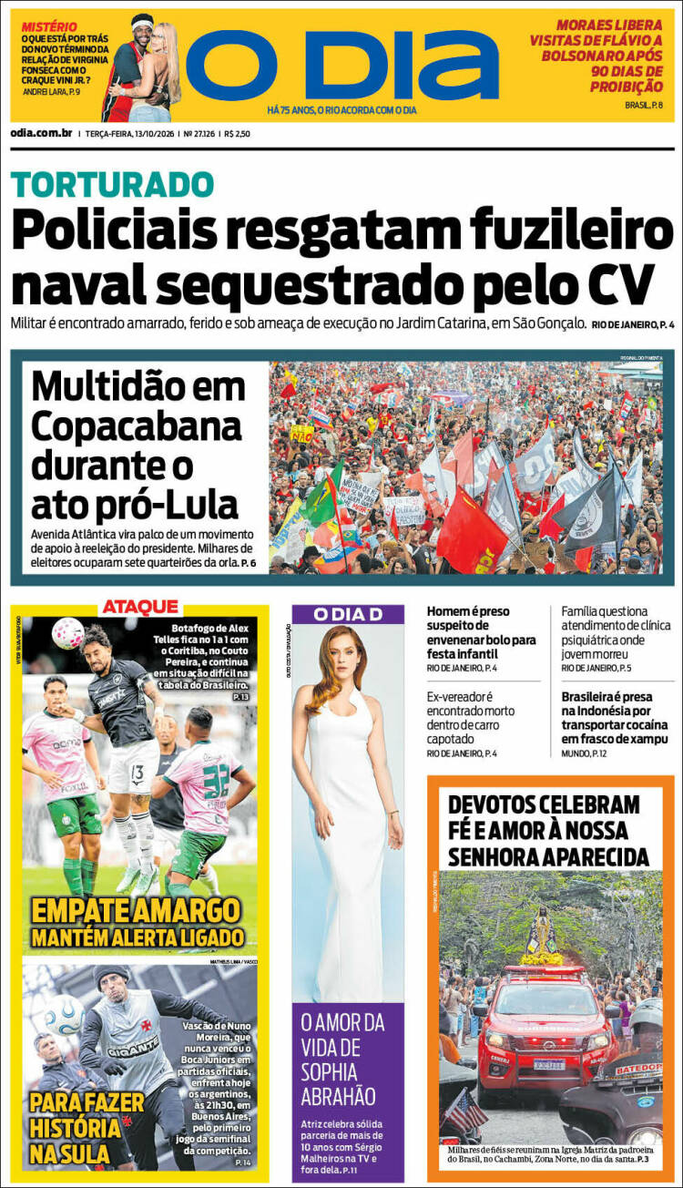 Portada de O Dia (Brasil)