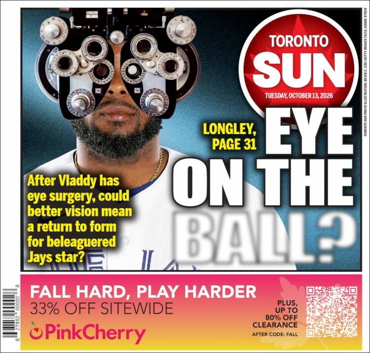 Portada de The Toronto Sun (Canad&aacute;)