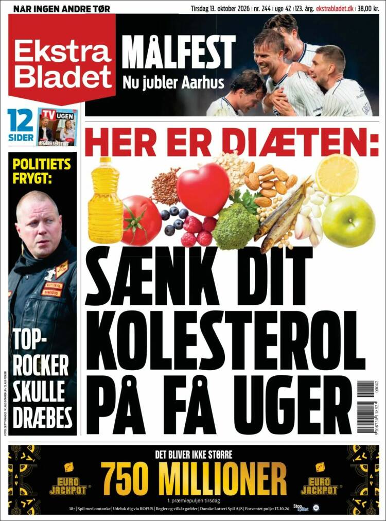 Portada de Ekstra Bladet (Dinamarca)