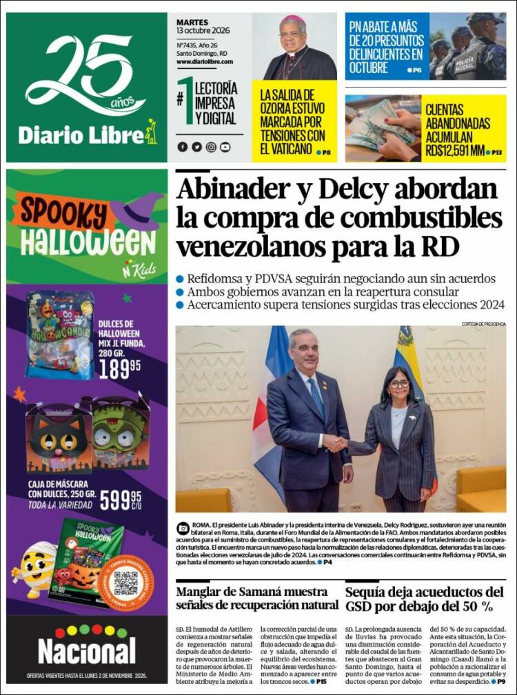 Portada de Diario Libre (R. Dominicana)