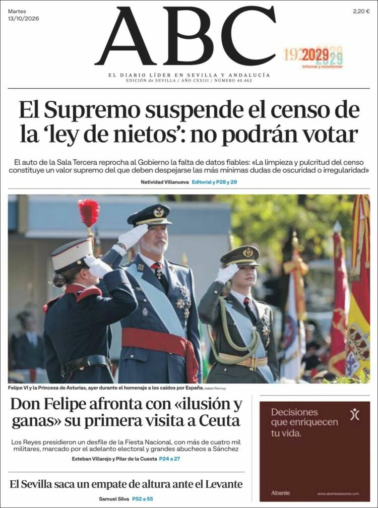 Portada de ABC - Sevilla (Spain)