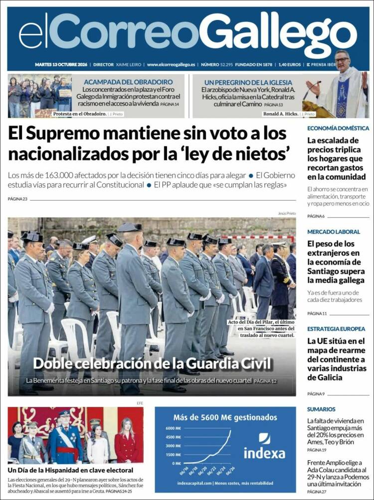 Portada de El Correo Gallego (Espa&ntilde;a)