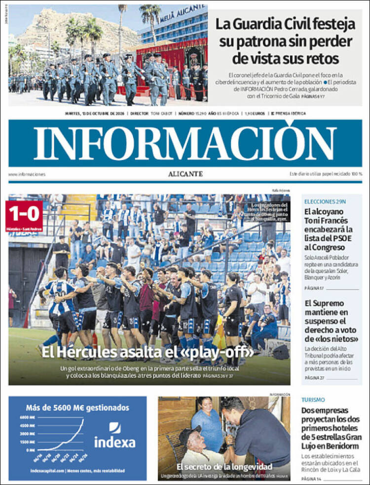 Portada de Diario Información (Espa&ntilde;a)