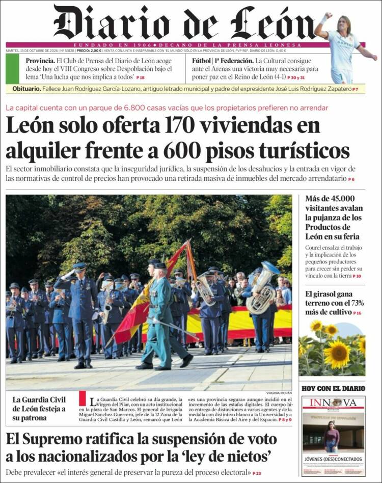 Portada de Diario de León (Espa&ntilde;a)