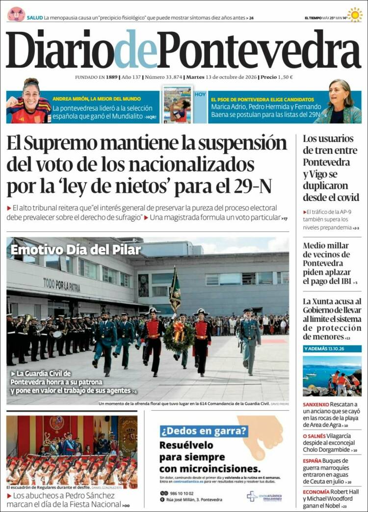 Portada de Diario de Pontevedra (Espa&ntilde;a)