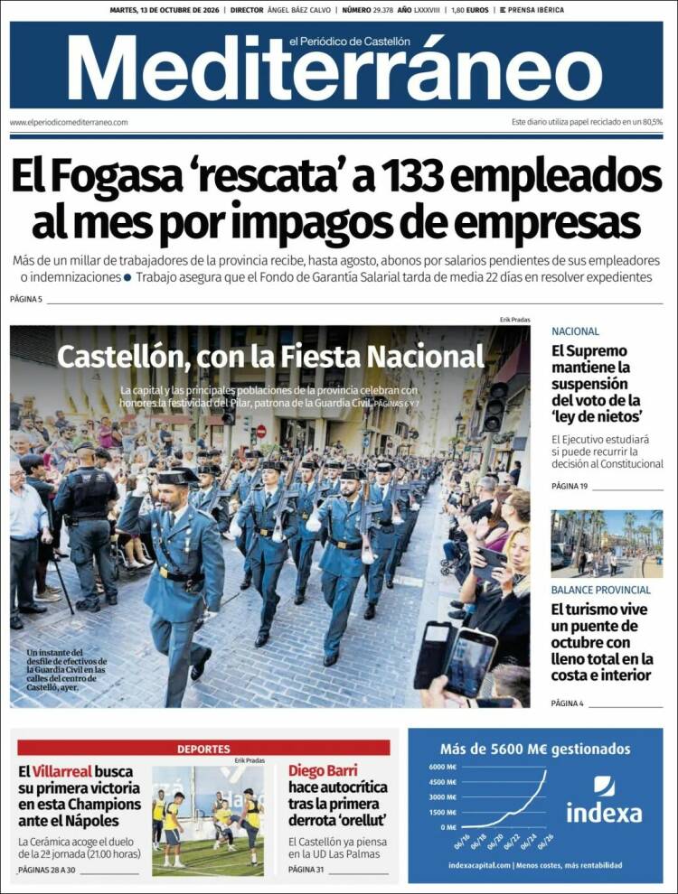 Portada de El Periódico Mediterraneo (Espa&ntilde;a)