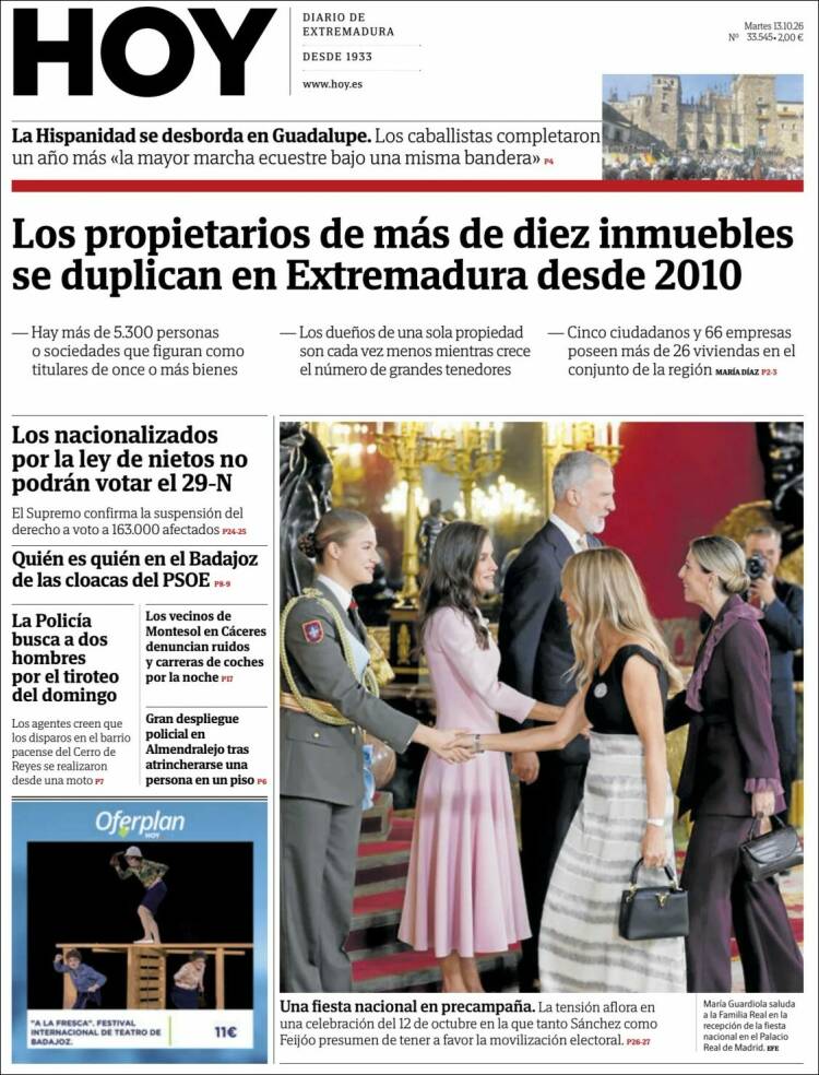 Portada de Hoy - Caceres (Espa&ntilde;a)