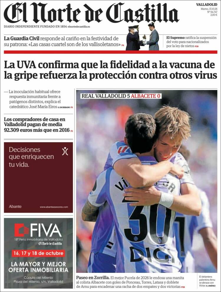Portada de Norte de Castilla - Valladolid (Espa&ntilde;a)