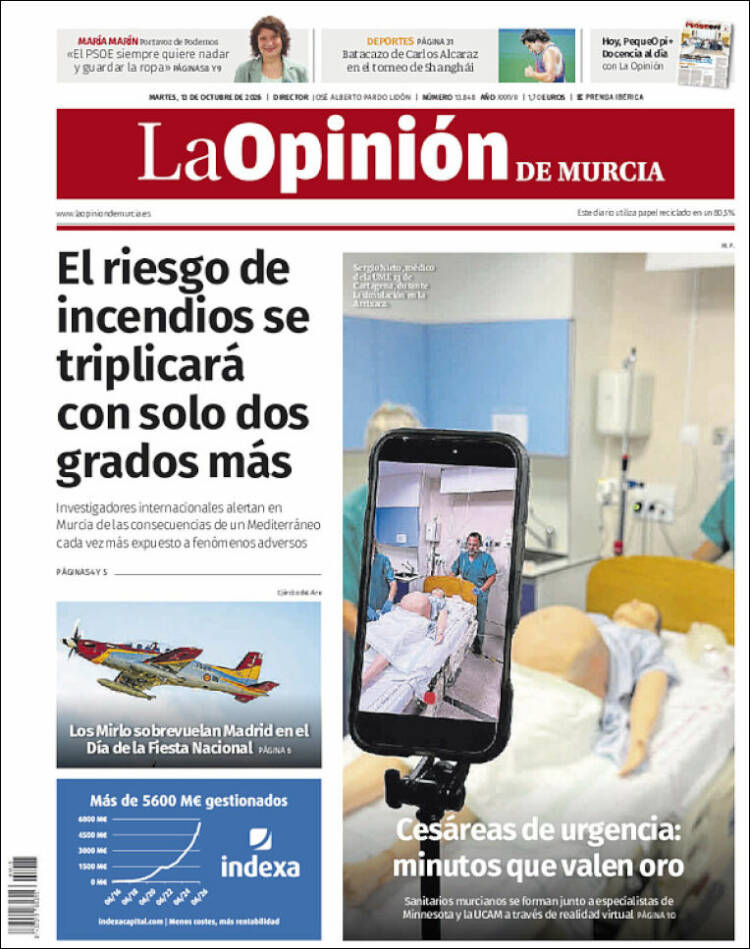 Portada de La Opinión de Murcia (Espa&ntilde;a)
