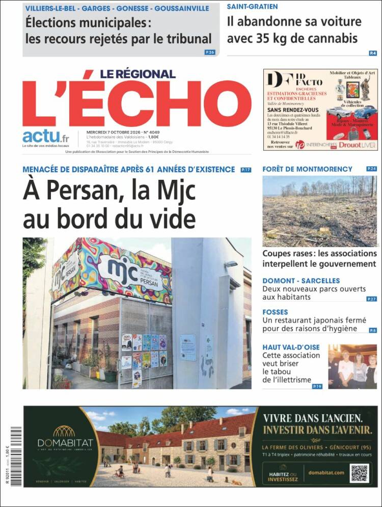 Portada de L'Echo de la Haute-Vienne (Francia)