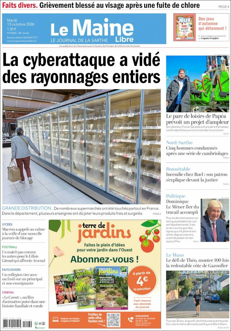 Portada de Le Maine Libre (Francia)