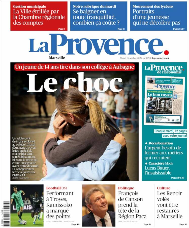 Portada de La Provence (Francia)