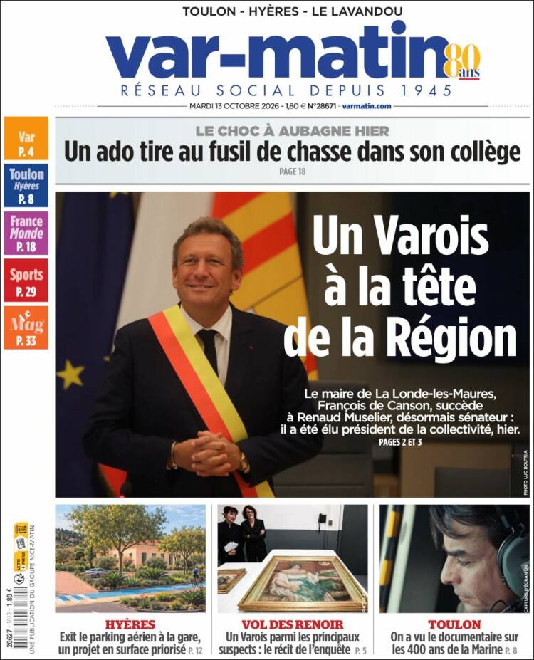Portada de Var-Matin (Francia)