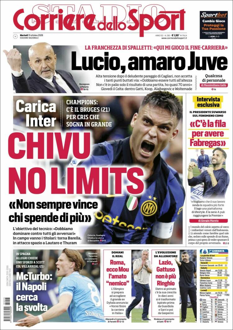 Portada de Corriere dello Sport (Italy)