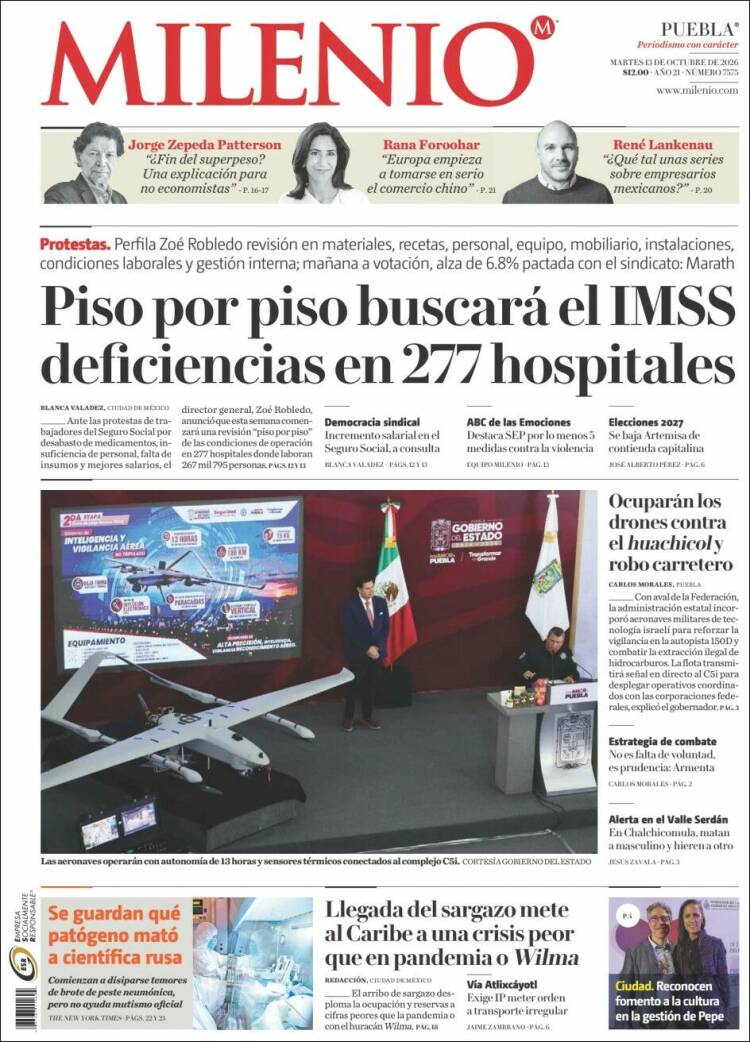 Portada de Milenio de Puebla (M&eacute;xico)