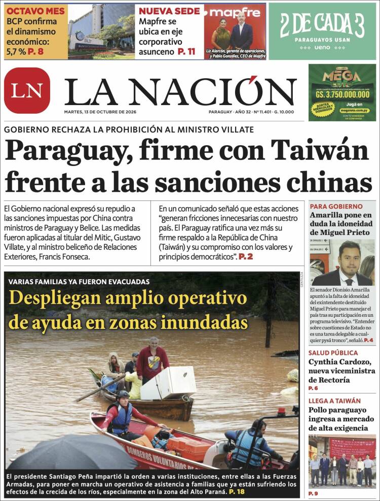 Portada de La Nación (Paraguay)