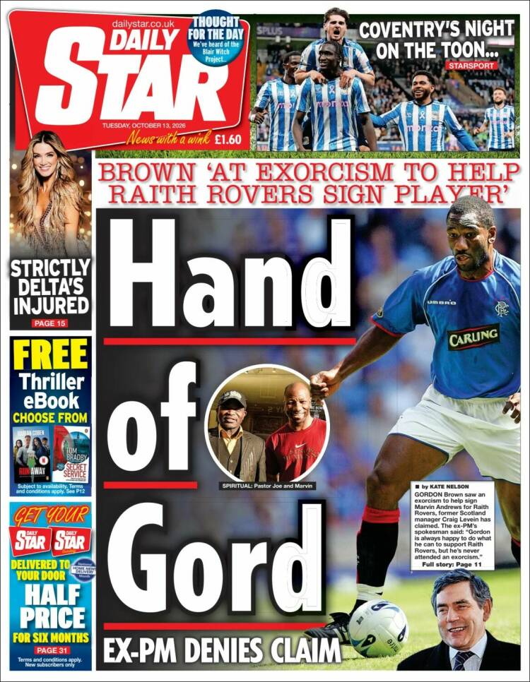 Portada de Daily Star (Reino Unido)