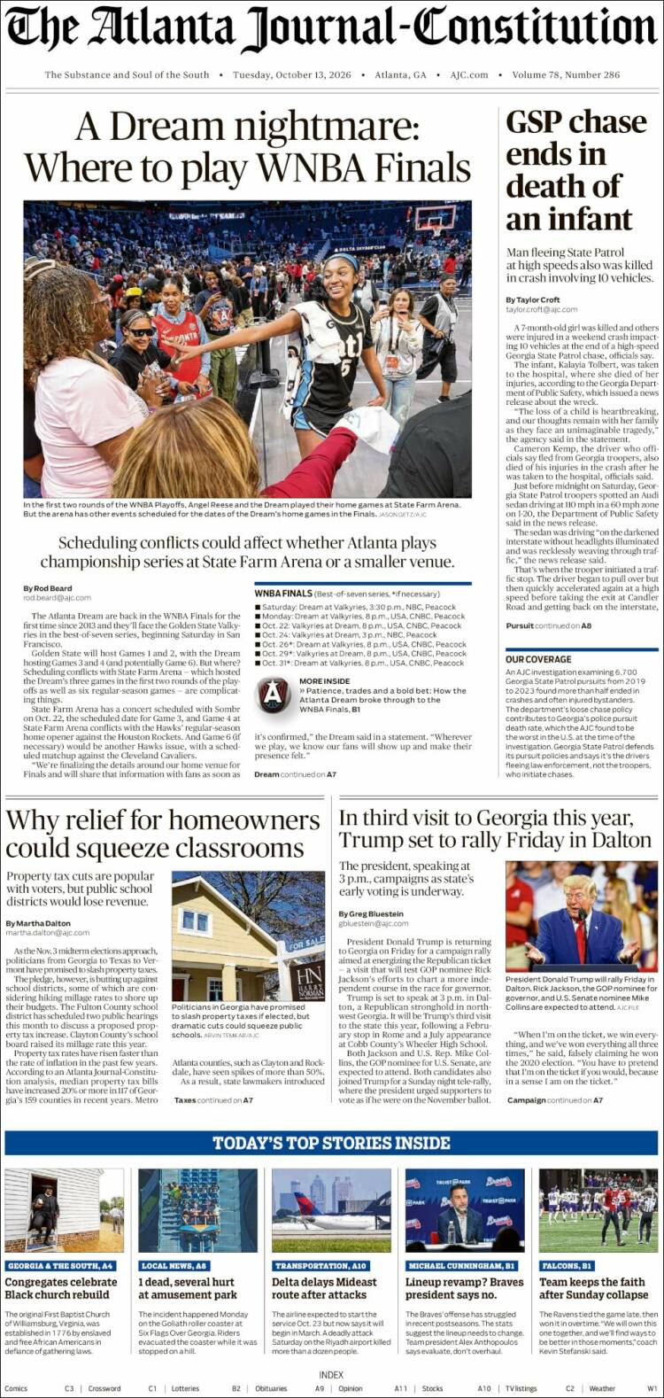 Portada de The Atlanta Journal-Constitution (USA)