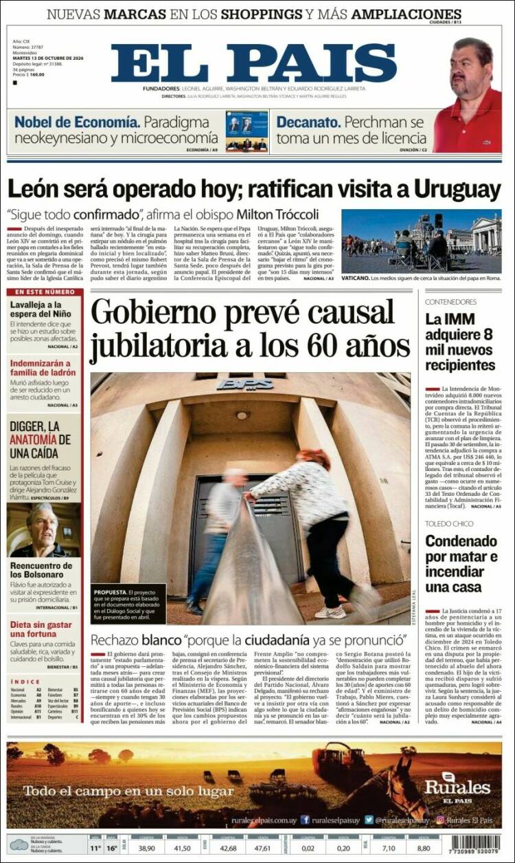 Portada de El País (Uruguay)