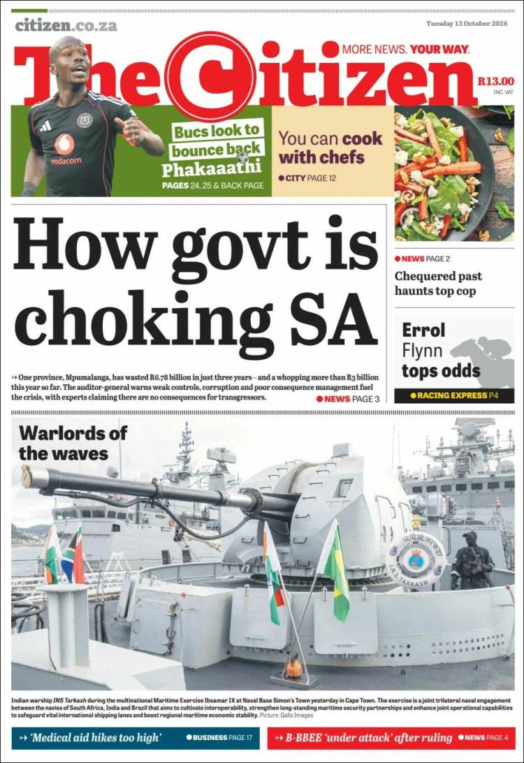 Portada de The Citizen (Sud&aacute;frica)