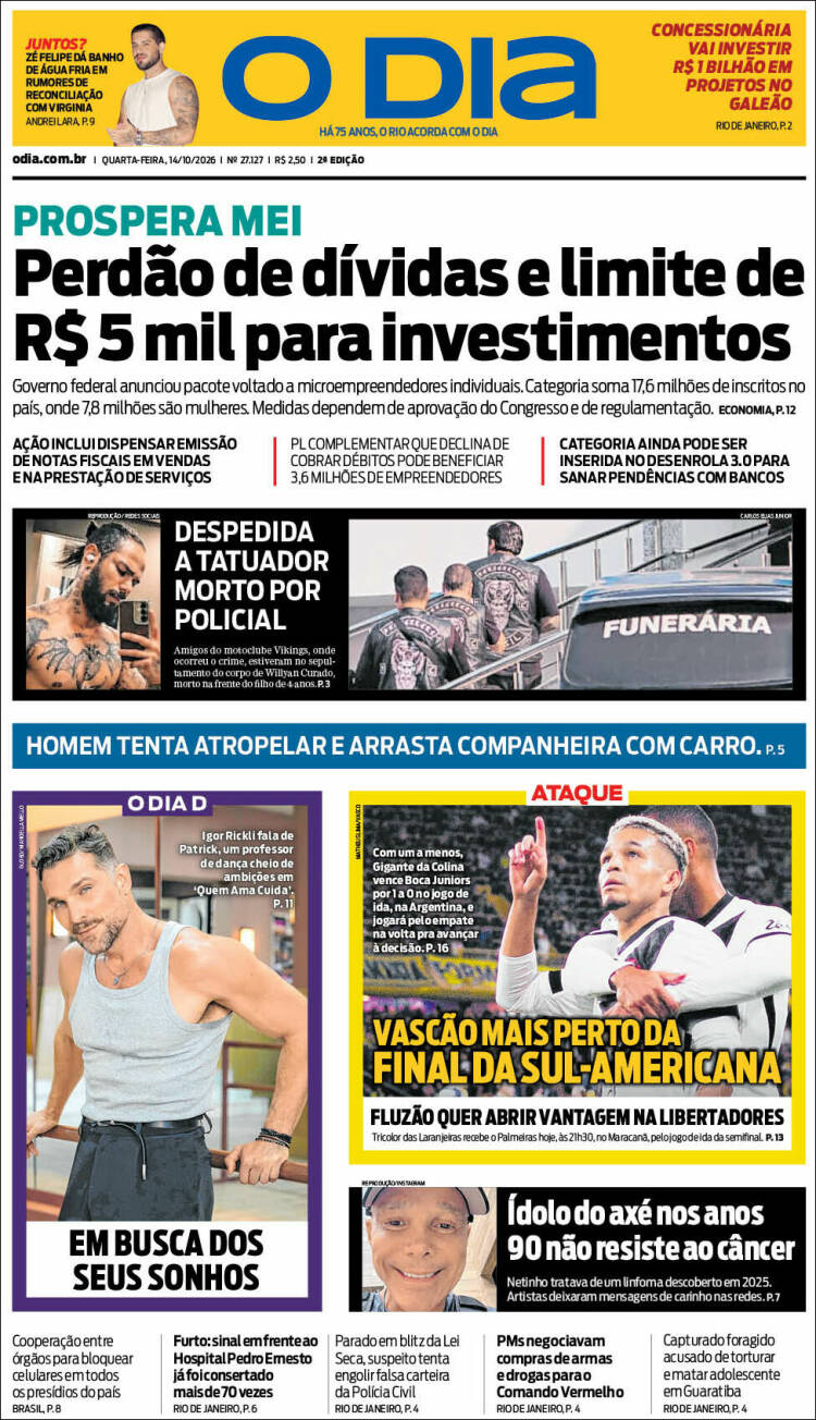 Portada de O Dia (Brasil)