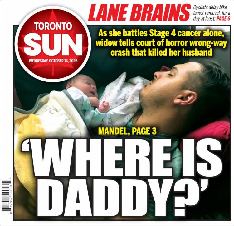 Portada de The Toronto Sun (Canad&aacute;)
