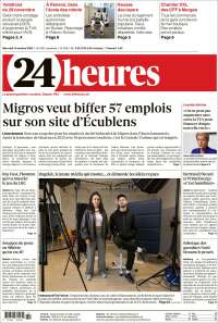 Portada de 24 Heures (Suiza)