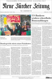 Portada de Neue Zürcher Zeitung (Suiza)