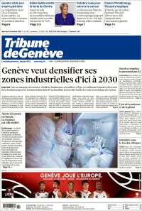 Portada de La Tribune de Genève (Suiza)