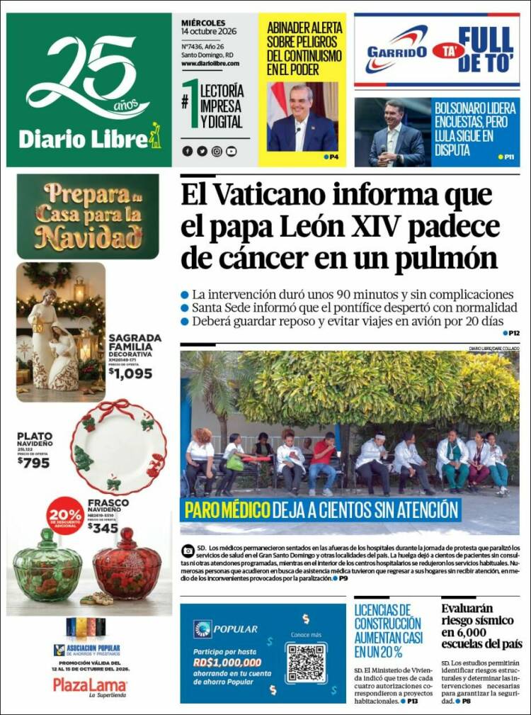 Portada de Diario Libre (R. Dominicana)