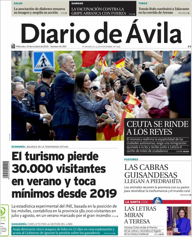 Portada de Diario de Ávila (Espa&ntilde;a)