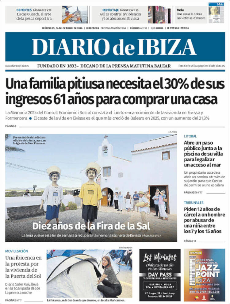 Portada de Diario de Ibiza (Espa&ntilde;a)