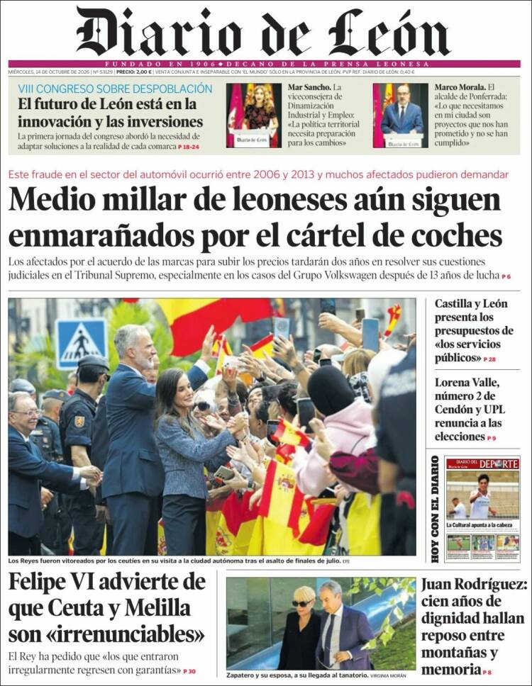 Portada de Diario de León (Espa&ntilde;a)