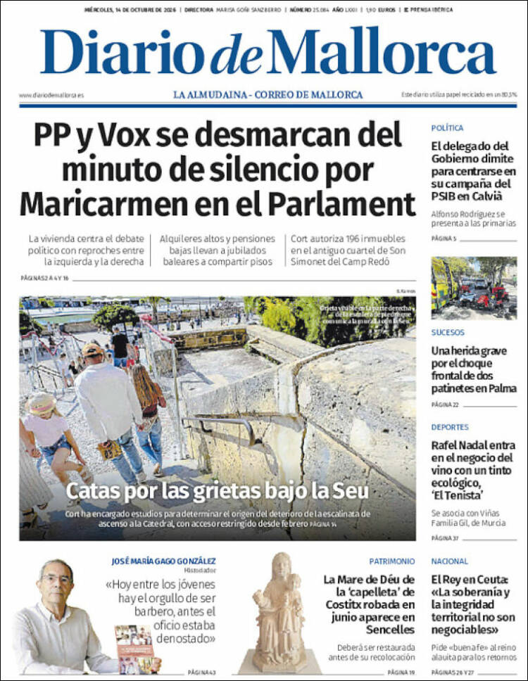 Portada de Diario de Mallorca (Espa&ntilde;a)