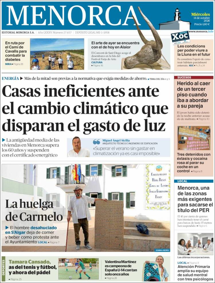 Portada de Menorca - Diario Insular (Espa&ntilde;a)