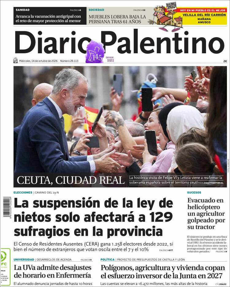 Portada de Diario Palentino (Espa&ntilde;a)