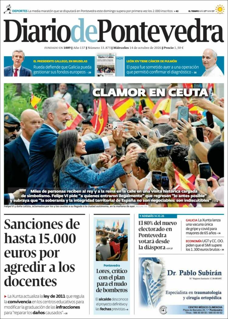 Portada de Diario de Pontevedra (Espa&ntilde;a)