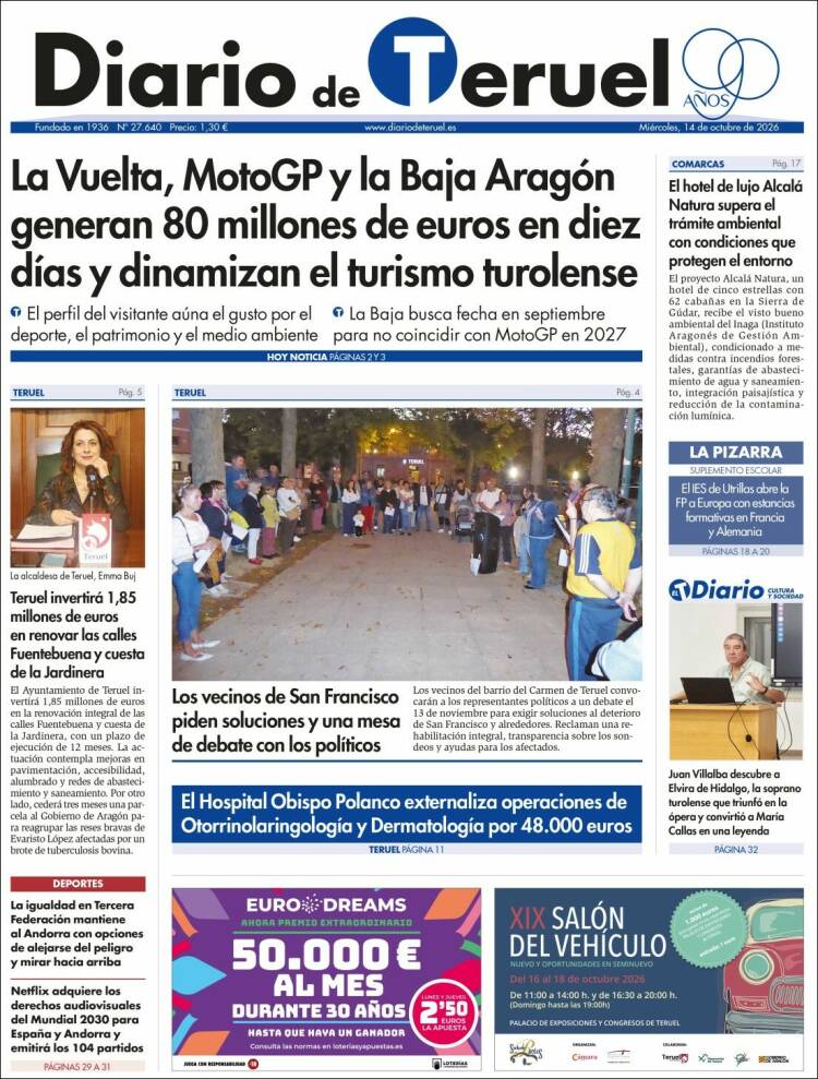 Portada de Diario de Teruel (Espa&ntilde;a)