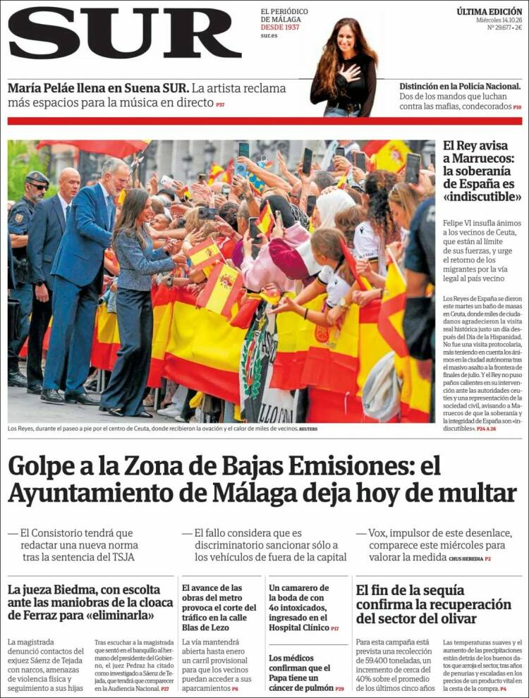 Portada de Diario el Sur (Espa&ntilde;a)