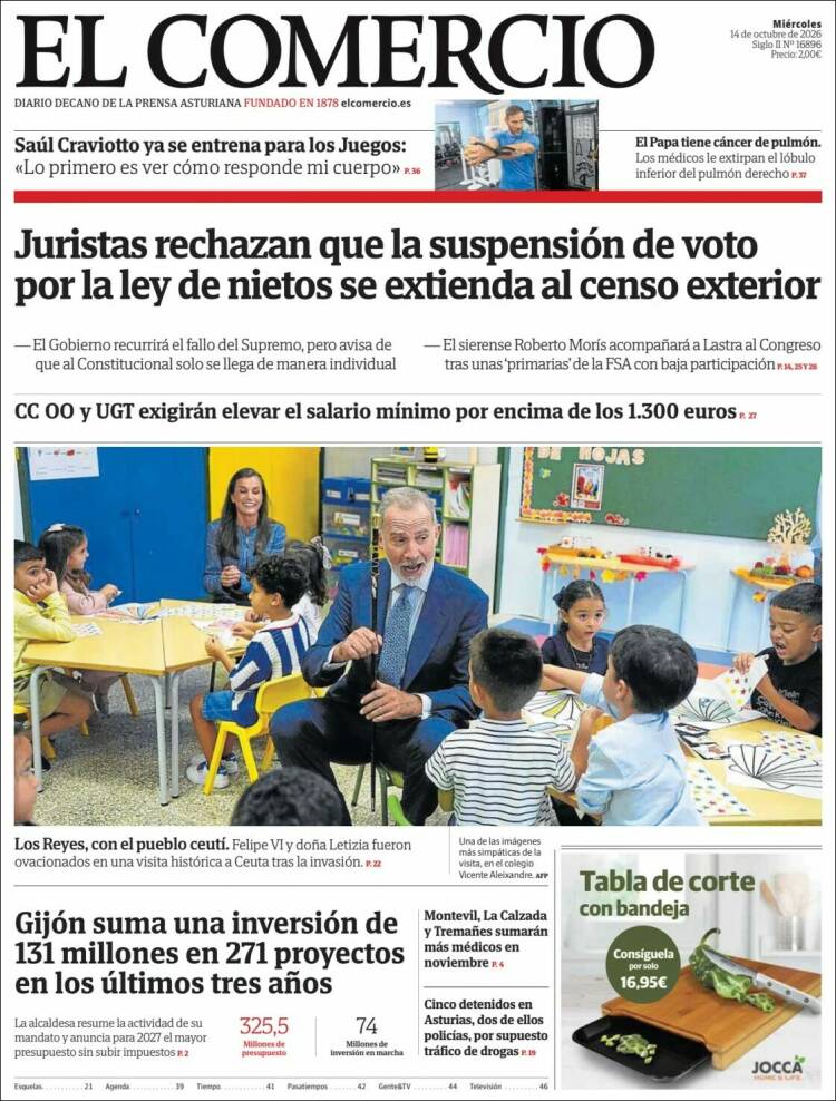 Portada de El Comercio - Gijón (Spain)