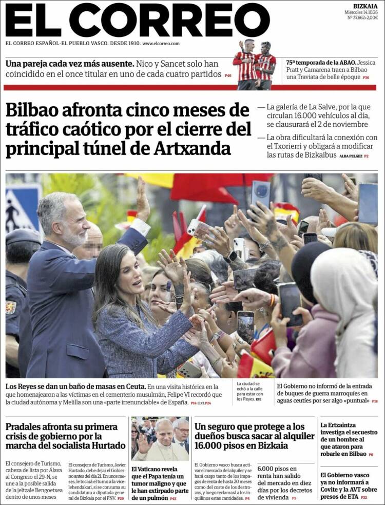 Portada de El Correo (Espa&ntilde;a)