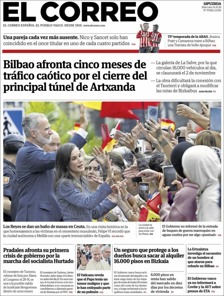 Portada de El Correo - Guipuzcoa (Espa&ntilde;a)