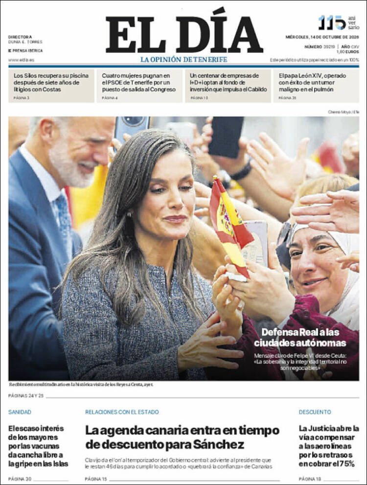 Portada de El Día (Espa&ntilde;a)