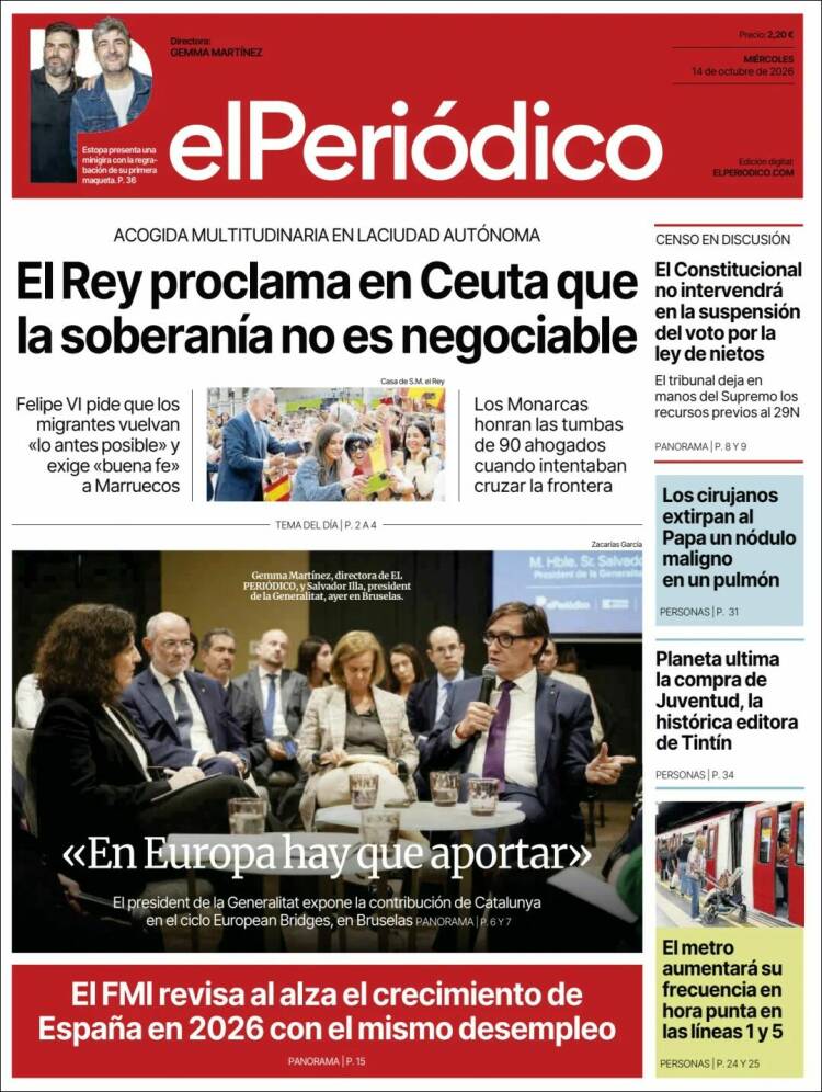 Portada de El Periódico (Espa&ntilde;a)
