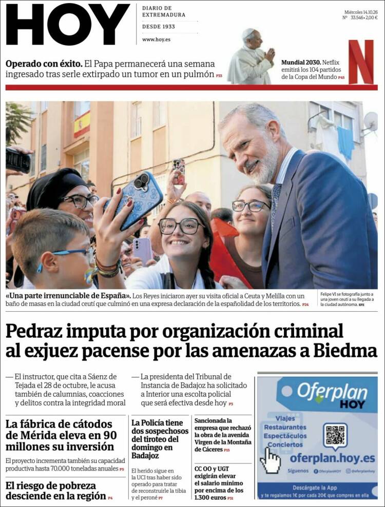 Portada de Hoy - Caceres (Espa&ntilde;a)